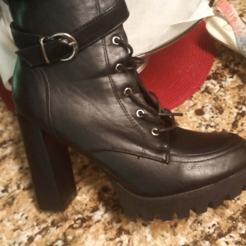 Ankle straps and zippered boots